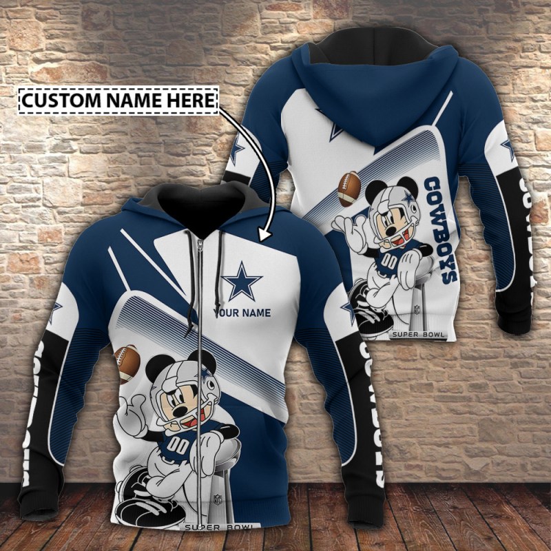 Dallas Cowboys Personalized Hoodie Side View
