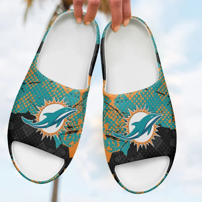 Miami Dolphins Yeezy Slippers View 2