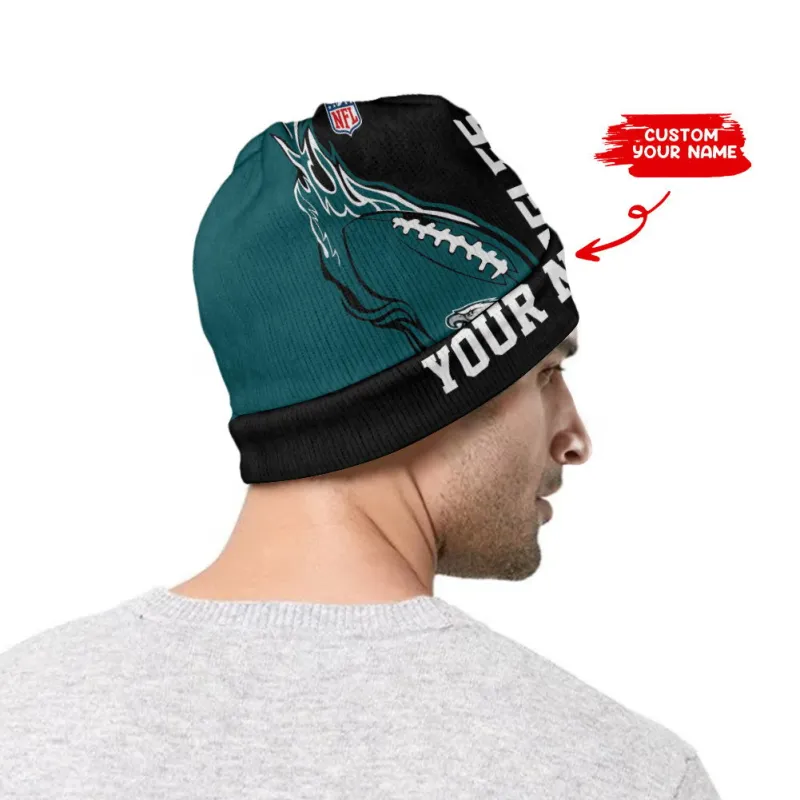 Philadelphia Eagles Personalized Wool Beanie in Action