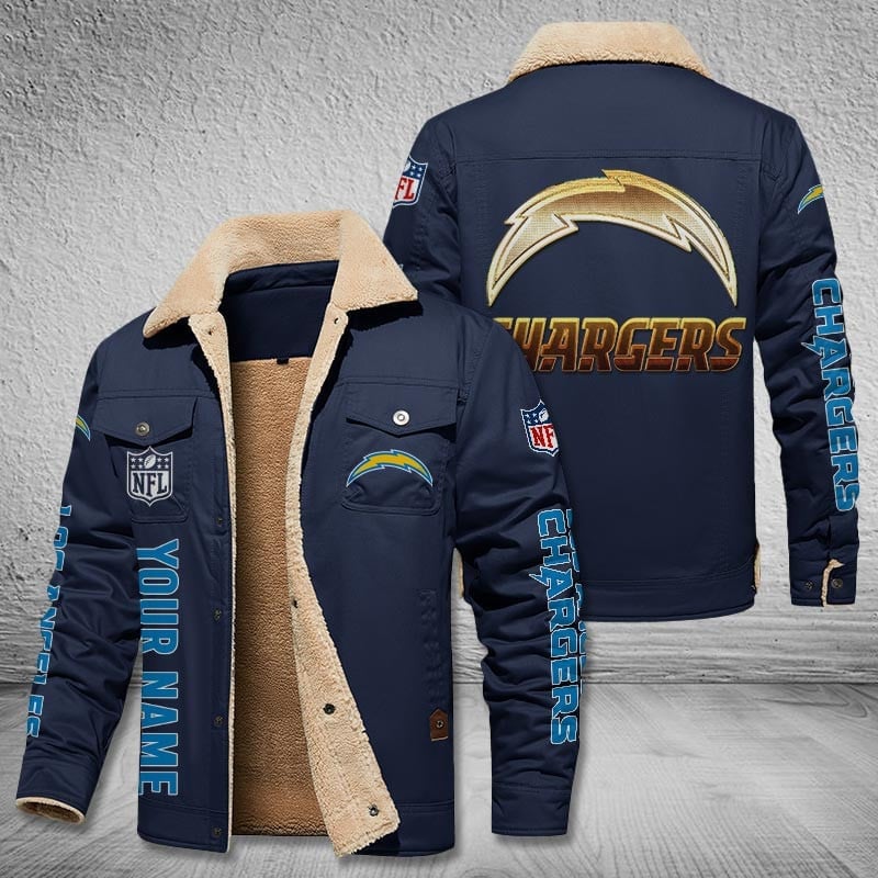 Los Angeles Chargers Winter Fleece Bomber Jacket Image 4
