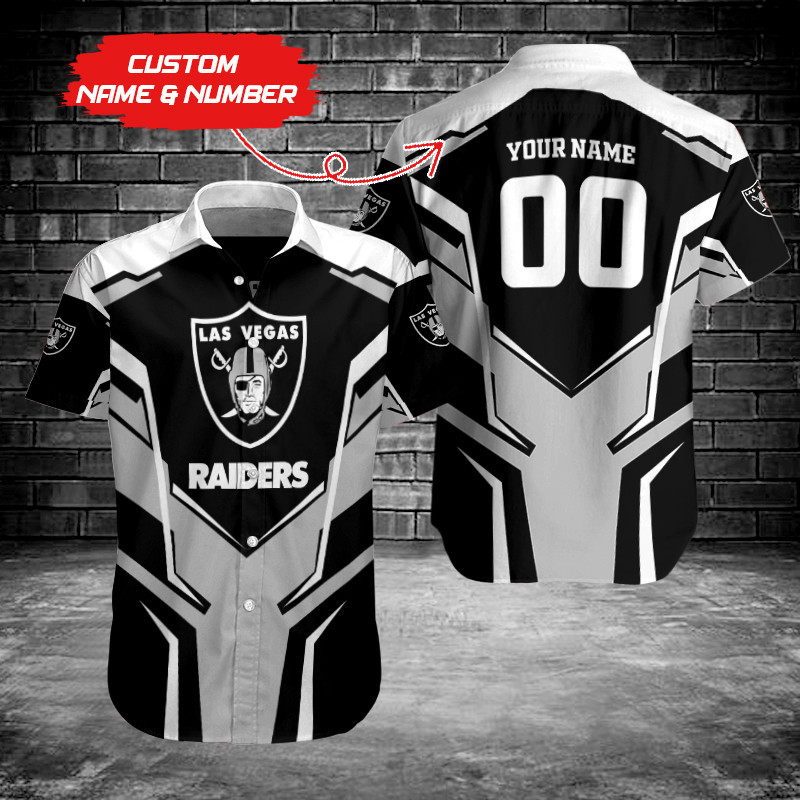 Las Vegas Raiders Personalized Button Shirts Sizing Chart