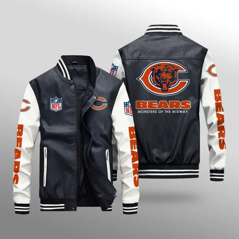 Chicago Bears Leather Bomber Jacket