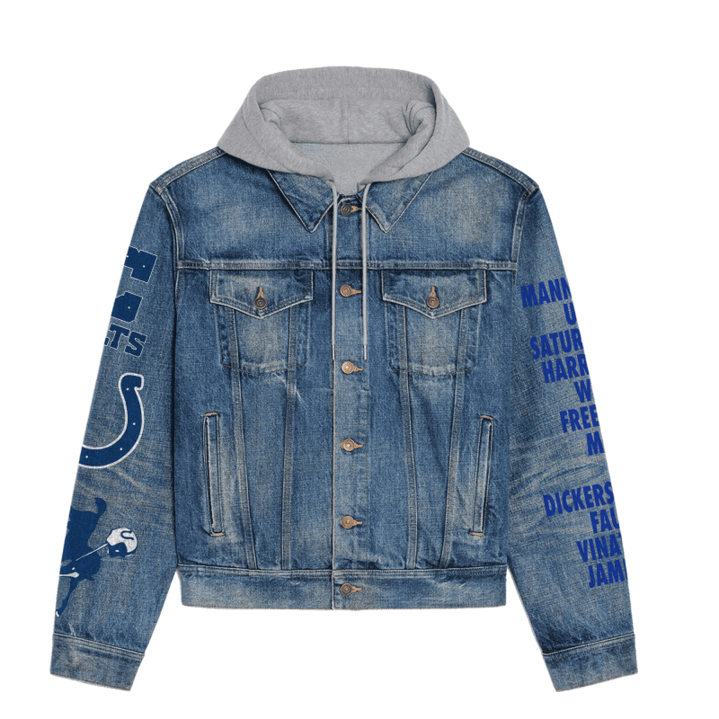 Indianapolis Colts Premium Hooded Denim Jacket 2