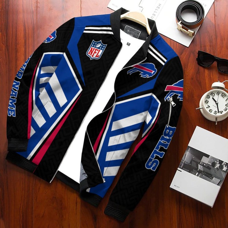 Buffalo Bills Personalized Bomber Jacket Back
