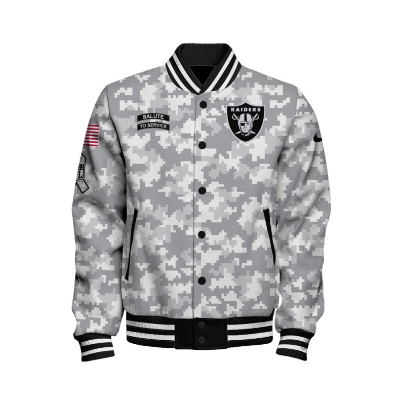 Las Vegas Raiders Varsity Jacket Back Image