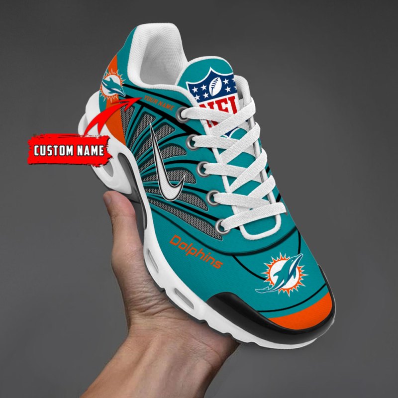 Miami Dolphins New Personalized T-N Youth Sneakers