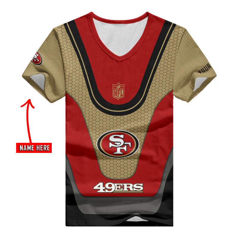San Francisco 49ers Personalized V-neck Women T-shirt AGC05