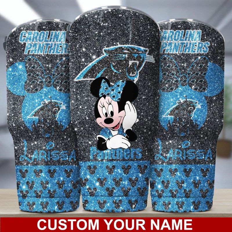 Carolina Panthers Personalized Tumbler Front View