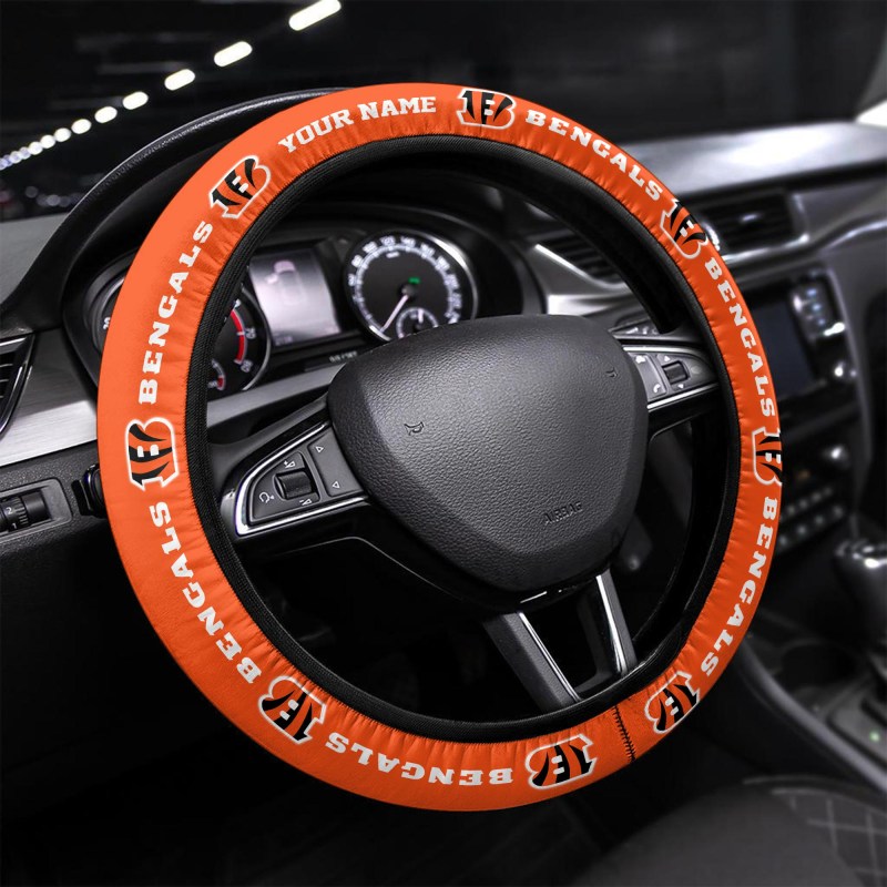 Cincinnati Bengals Personalized 3D Steering Wheel Cover