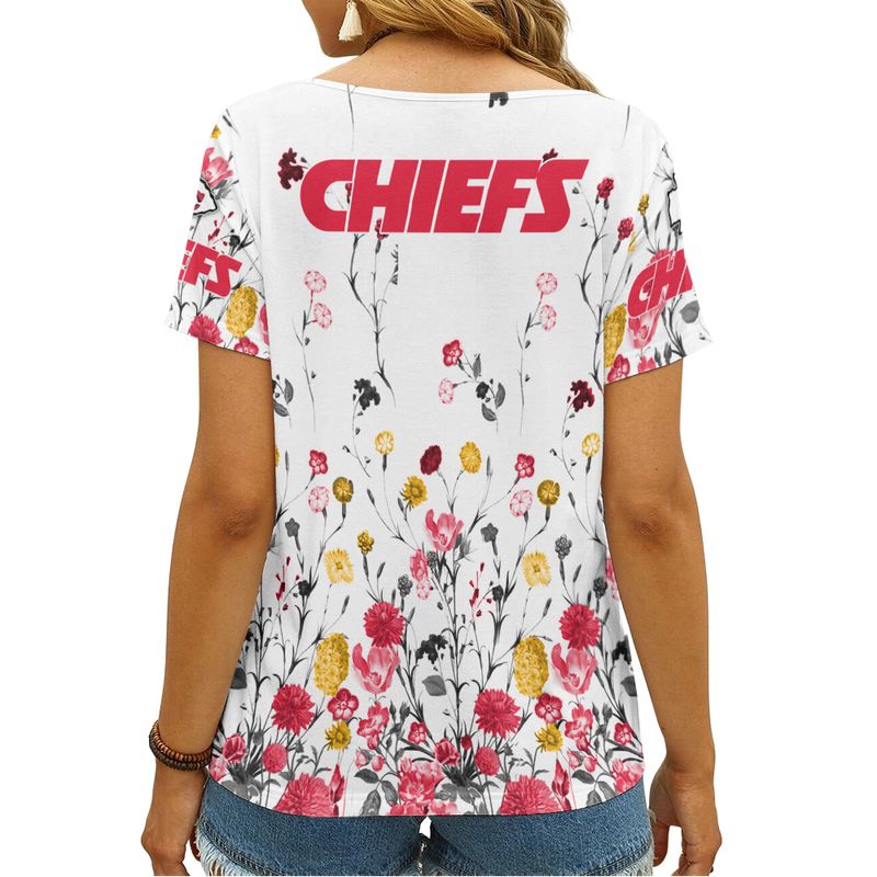 Kansas City Chiefs Personalized V-neck Women T-shirt