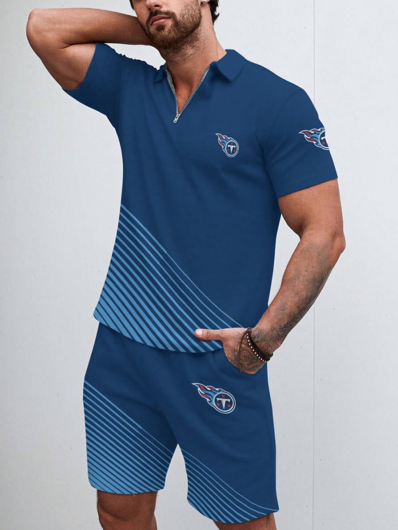 Tennessee Titans Limited Edition ZIP Polo Shirt And Shorts Two-Piece Suits