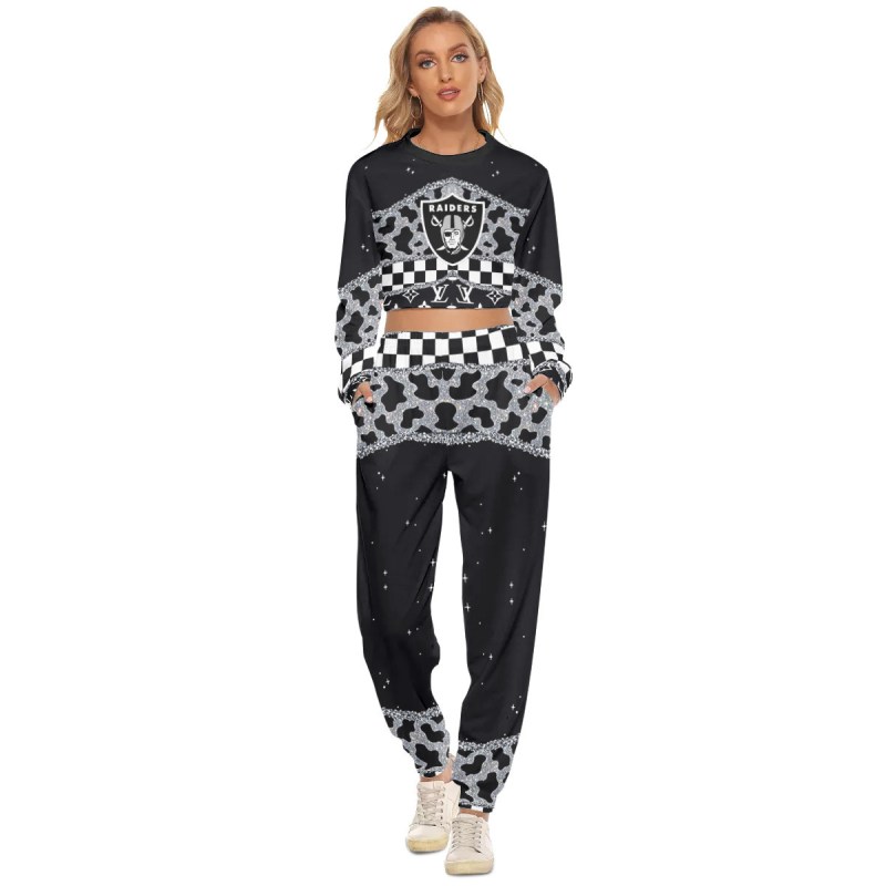 Las Vegas Raiders Crop Sweatshirt Suit - Comfort and Style