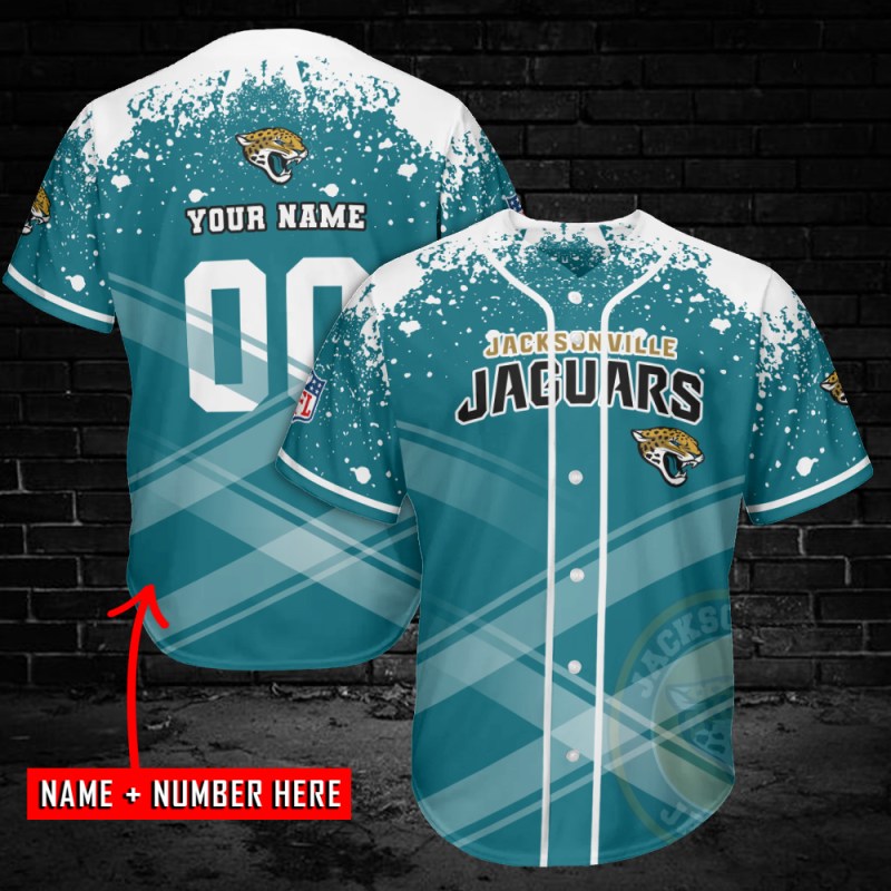 Jacksonville Jaguars Personalized Baseball Jersey
