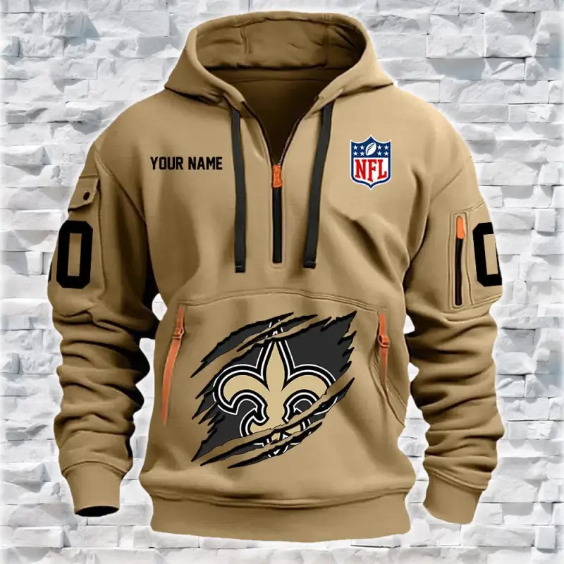 New Orleans Saints Quarter Zip Hoodie