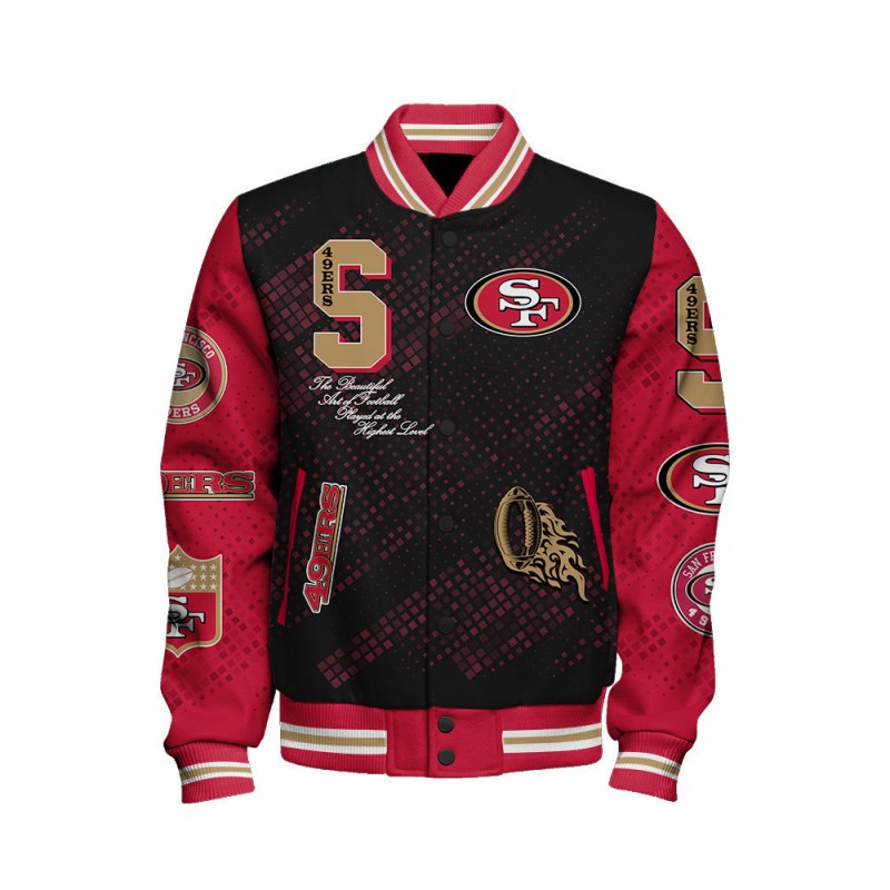 San Francisco 49ers Varsity Jacket Side View