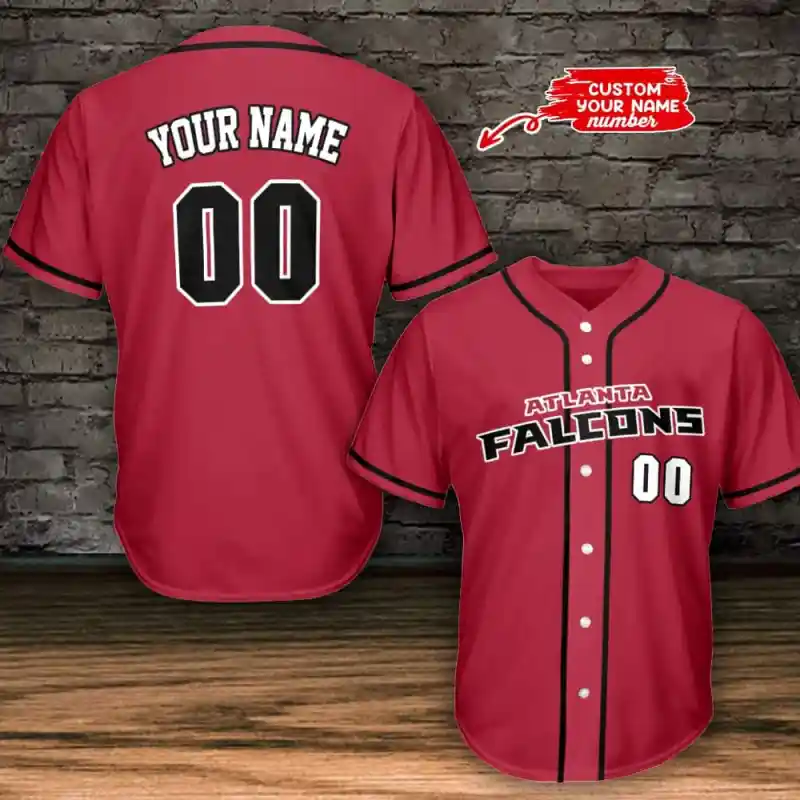 Atlanta Falcons Personalized Baseball Jersey Red