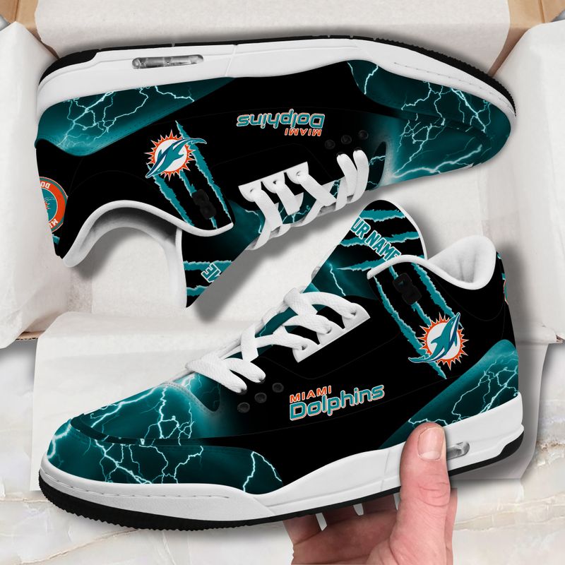 Miami Dolphins JD03 Leather Shoes - Image 1