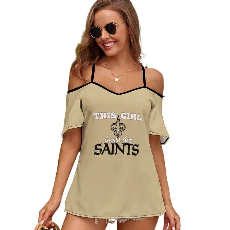 New Orleans Saints Off Shoulder Sling Top