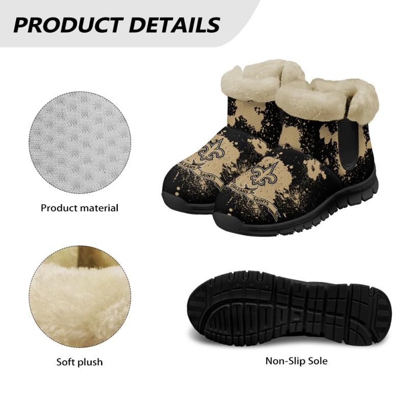 New Orleans Saints Comfy Winter Snow Boots 6