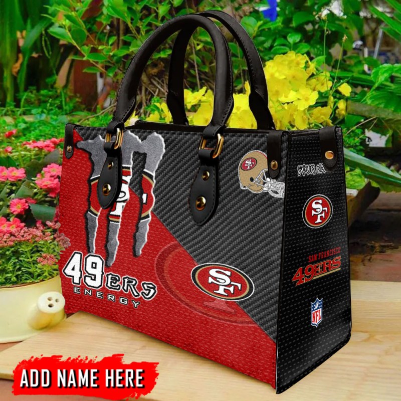 San Francisco 49ers Personalized Leather Hand Bag