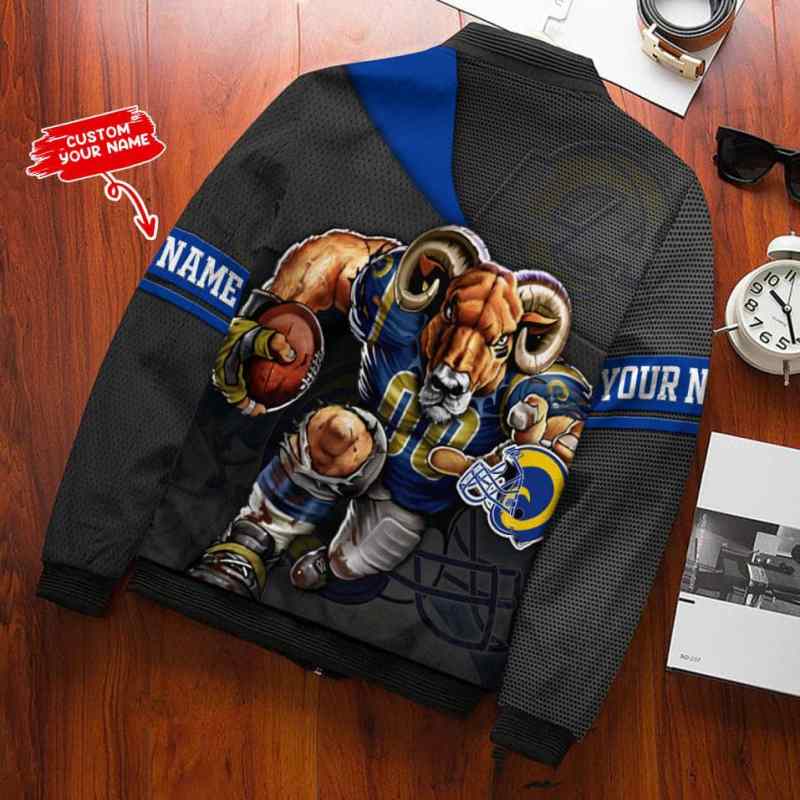 Los Angeles Rams Personalized Bomber Jacket Image 3