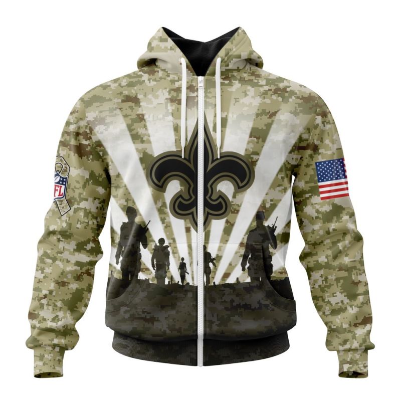 New Orleans Saints Hoodie Zip Front Image