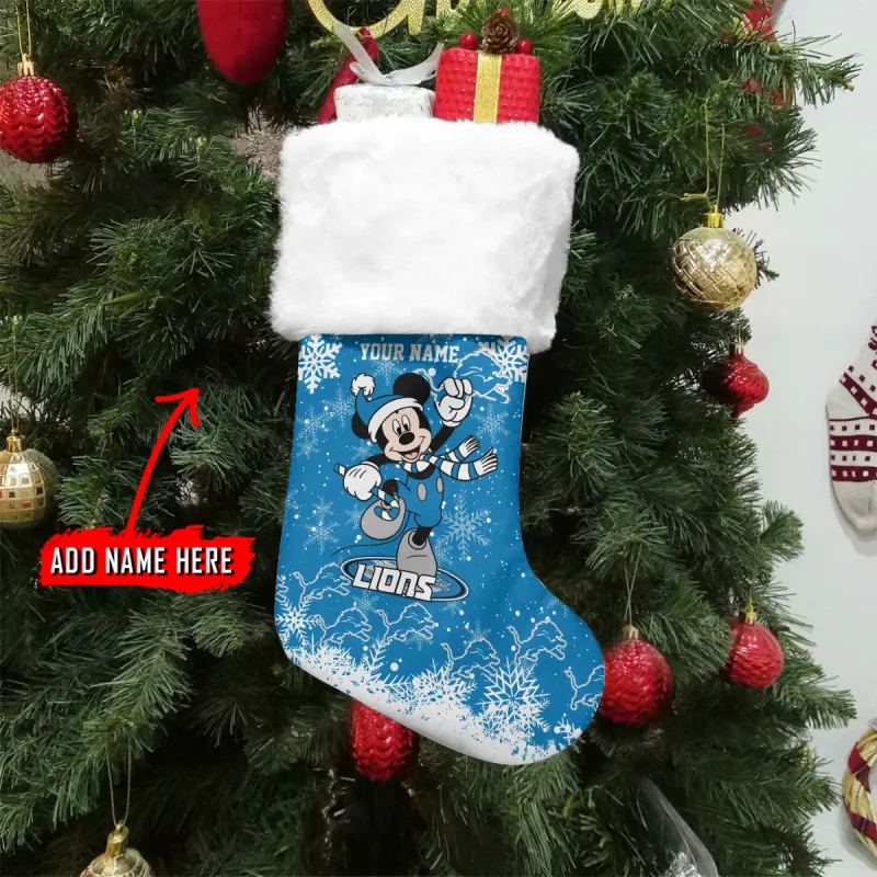 Detroit Lions Personalized Christmas Socks