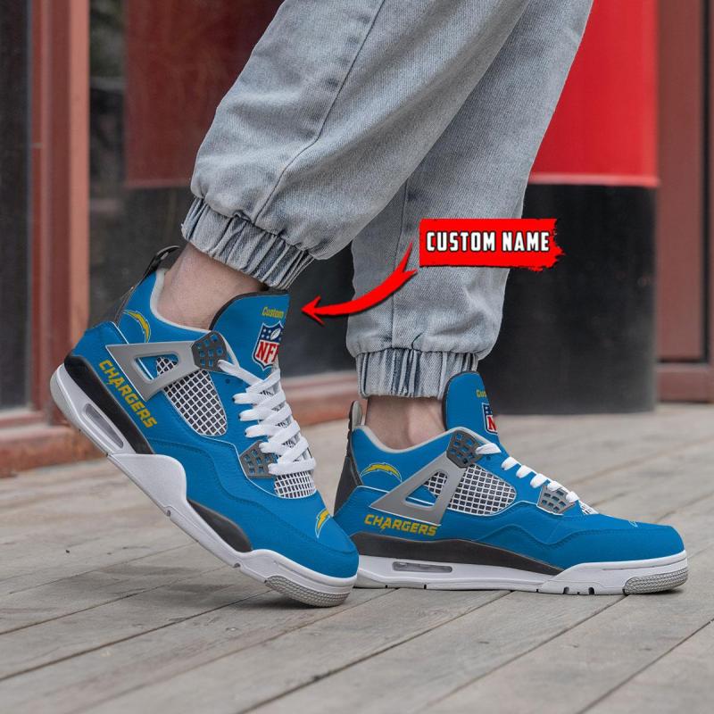 Los Angeles Chargers Personalized AJ4 Sneaker 1