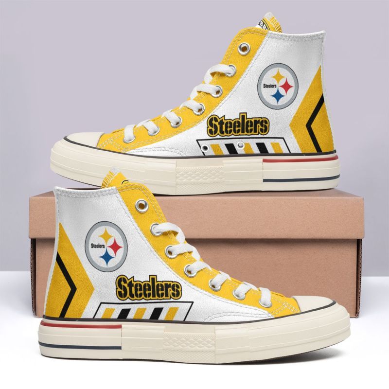 Pittsburgh Steelers New High Top Canvas Shoes Side View