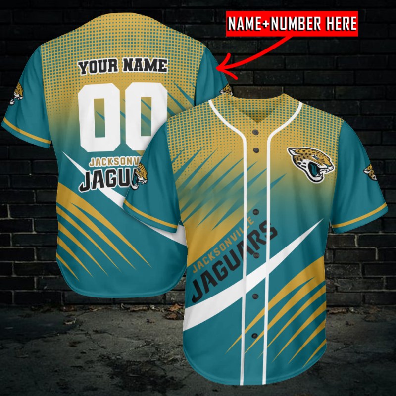 Jacksonville Jaguars Personalized Baseball Jersey