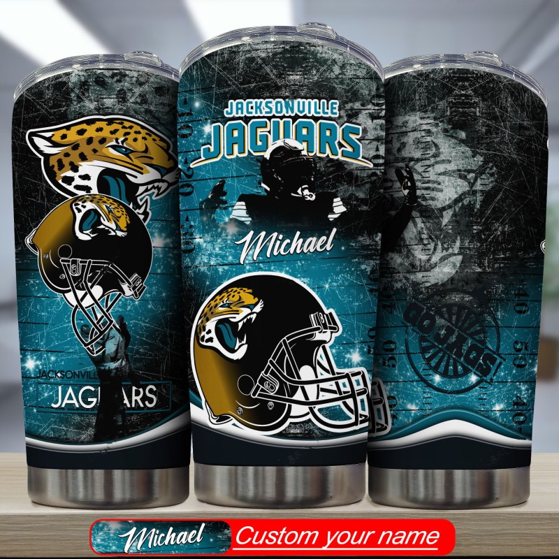 Jacksonville Jaguars Personalized Tumbler Side View