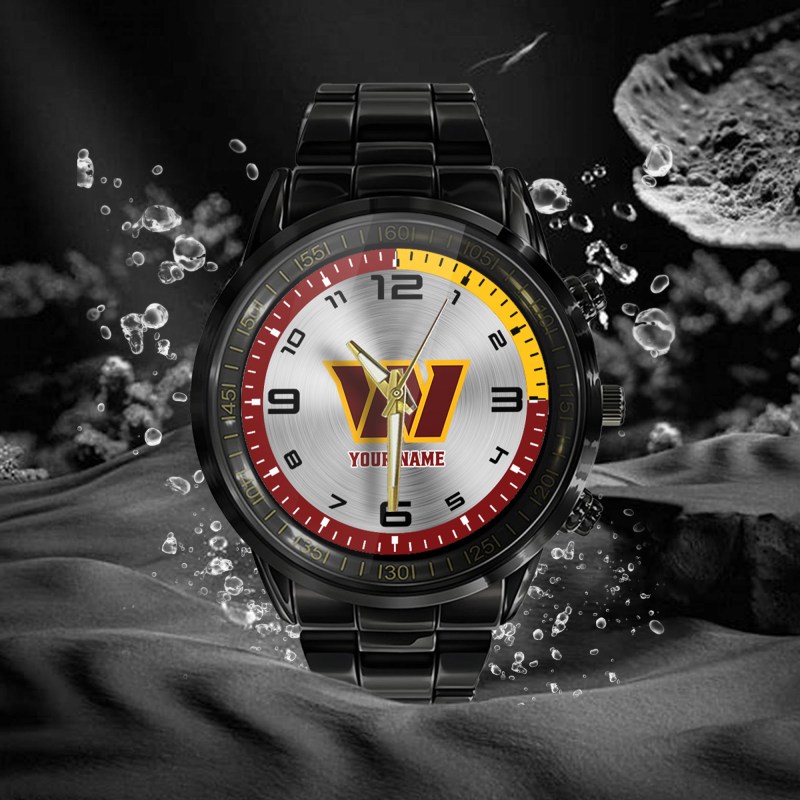 Washington Commanders NFL Personalized Black Hand Watch