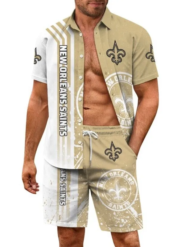 New Orleans Saints Hawaiian Shirt and Shorts