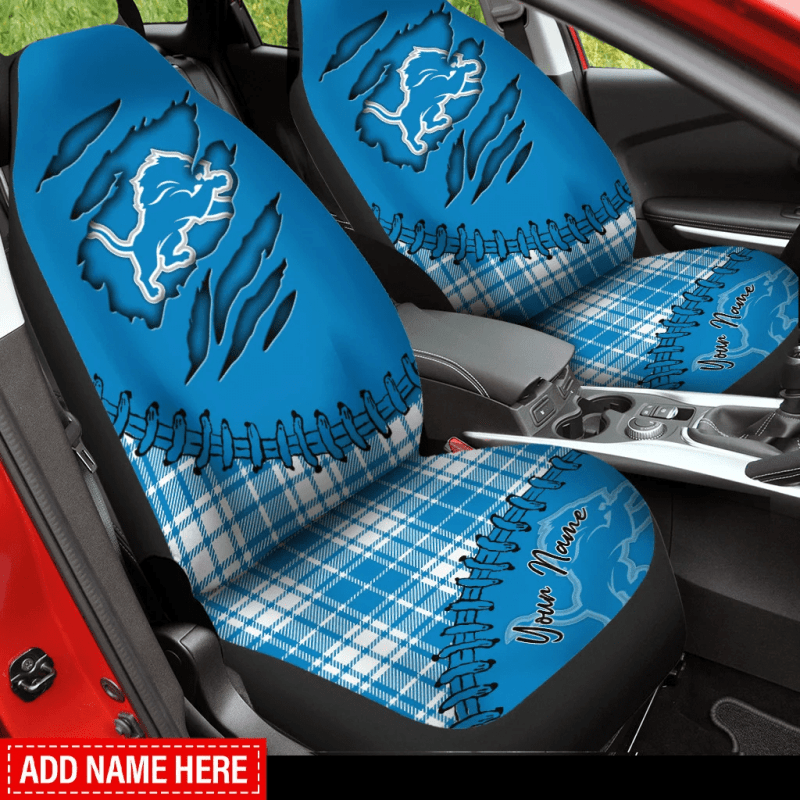 Detroit Lions Personalized Car Seat Covers - Fan Gear