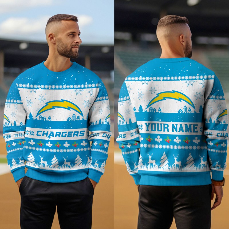 Los Angeles Chargers Ugly Christmas Sweater 4