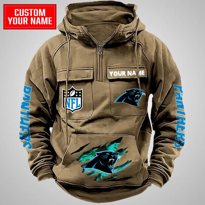 Carolina Panthers Hoodie Khaki