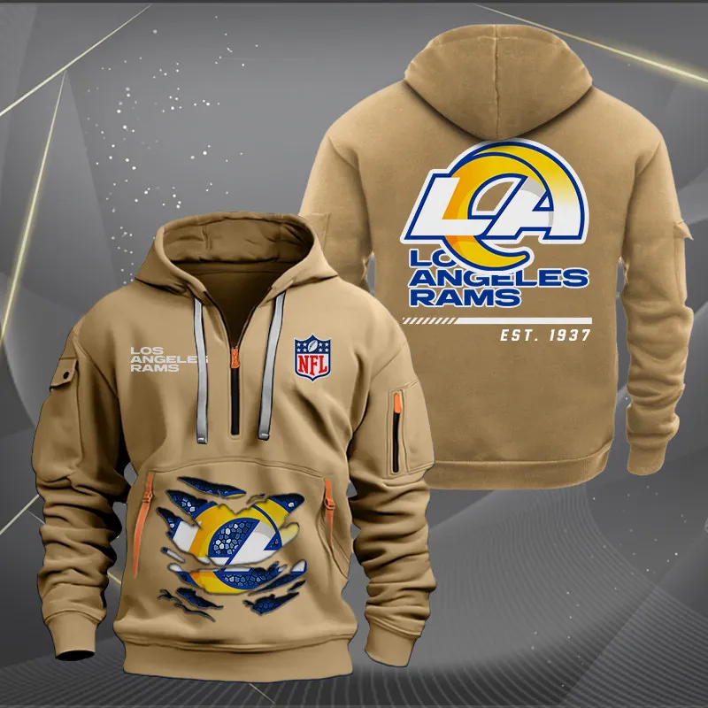 Los Angeles Rams Quarter Zip Hoodie Style