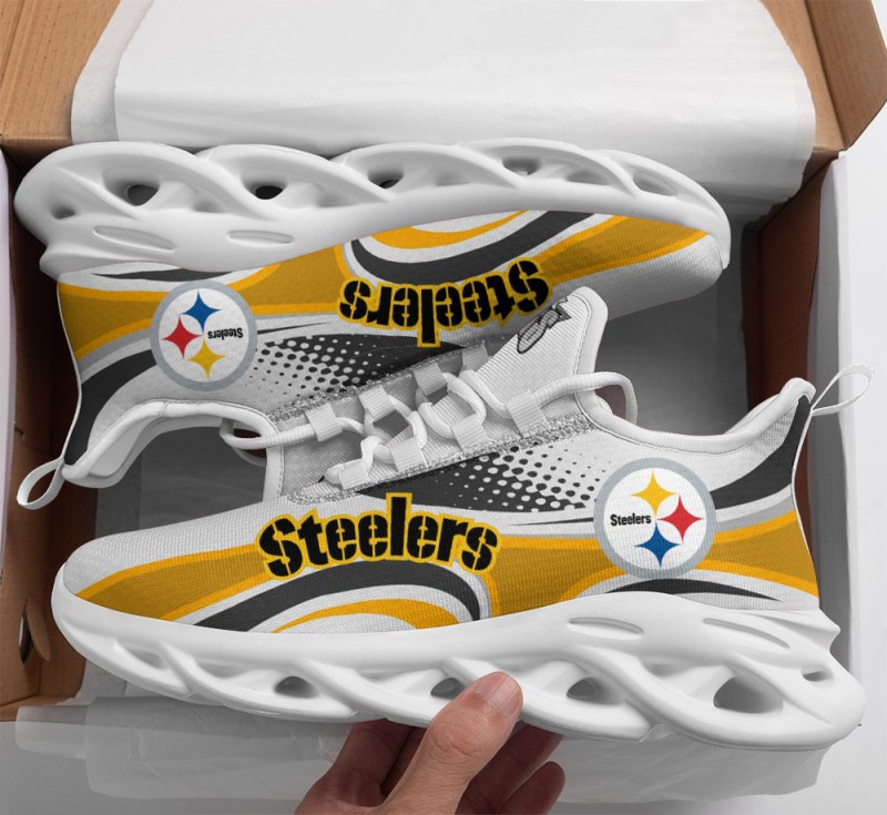 Pittsburgh Steelers Yezy Running Sneakers - Front View