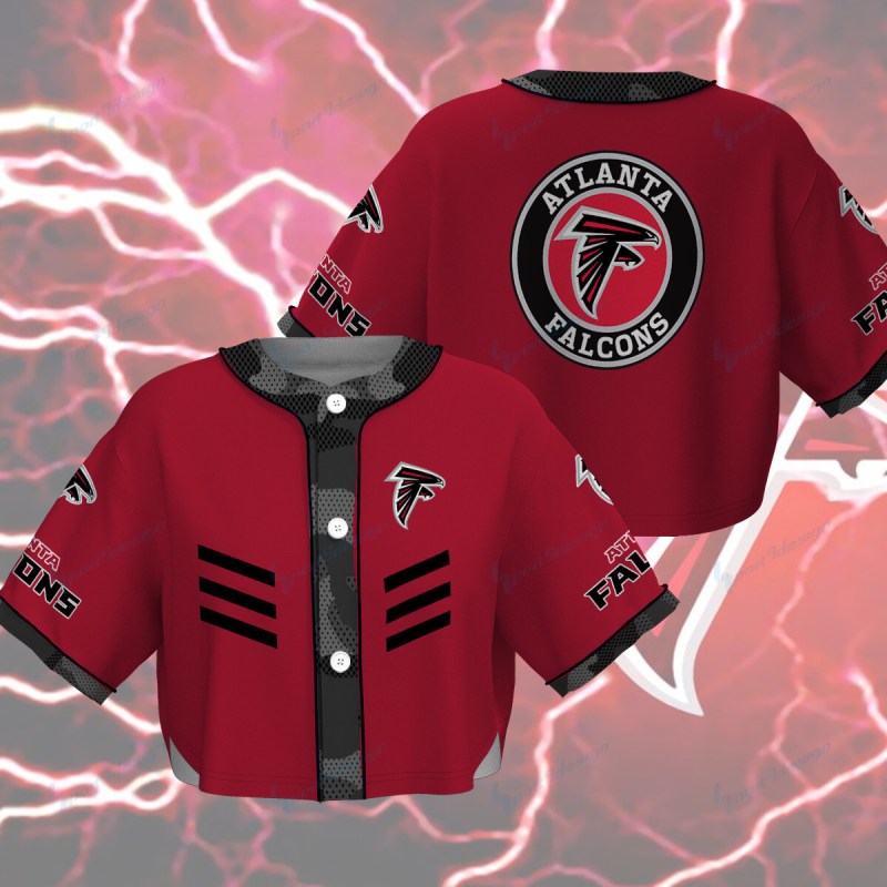 Atlanta Falcons Crop Top Baseball Jersey