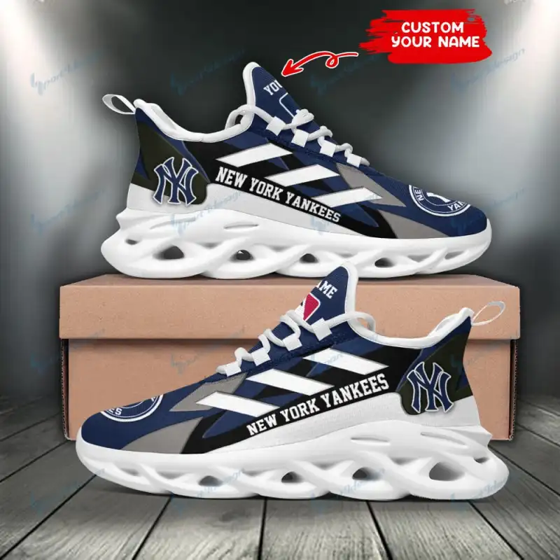 New York Yankees Personalized Yezy Running Sneakers - Image 1