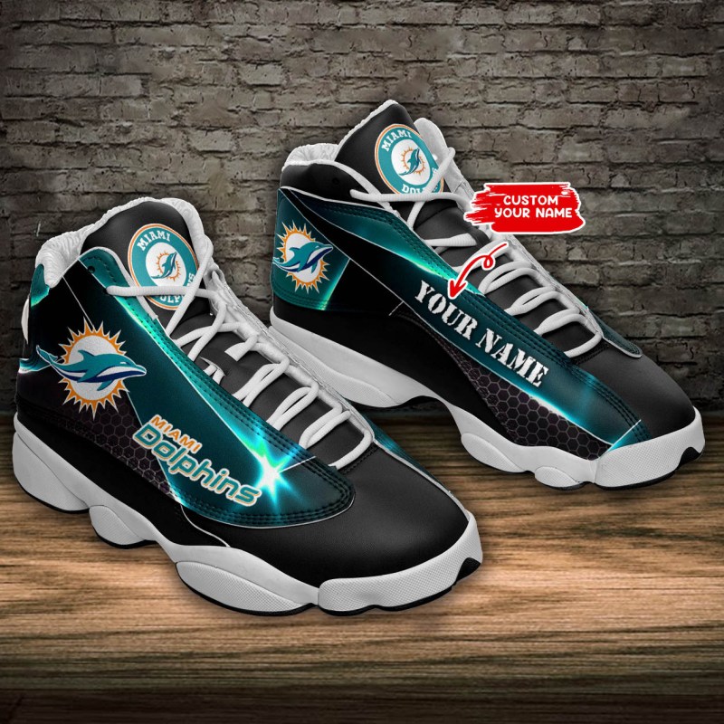 Miami Dolphins Personalized AJD13 Sneakers