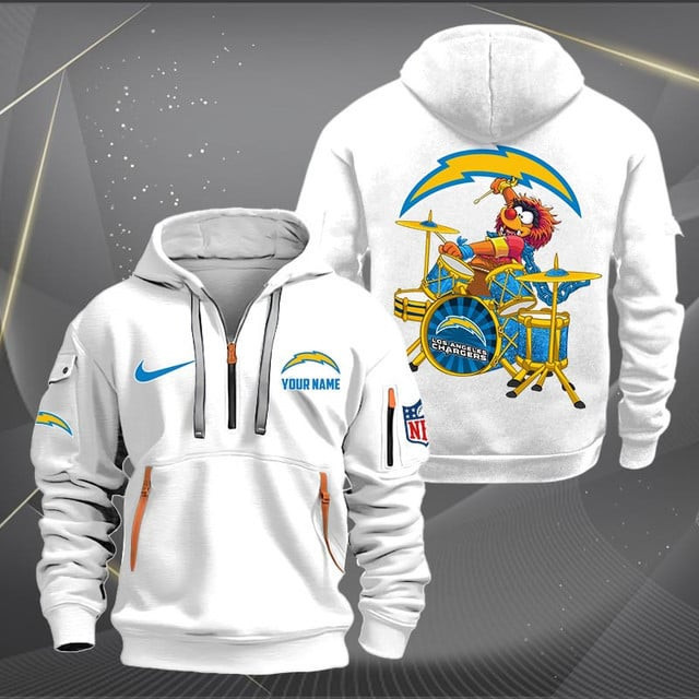 Los Angeles Chargers Premium Personalized Quarter Zip Hoodie 5