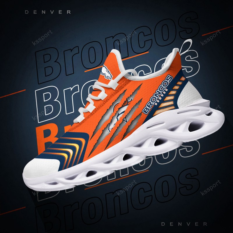 Denver Broncos Yezy Running Sneakers Top View