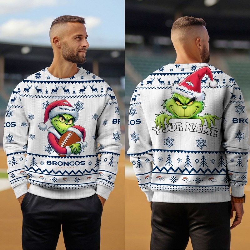 Denver Broncos Ugly Christmas Sweater Outdoor