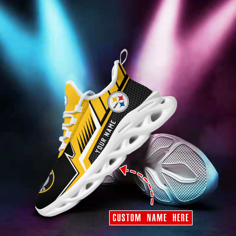 Pittsburgh Steelers Yezy Running Sneakers Detail View
