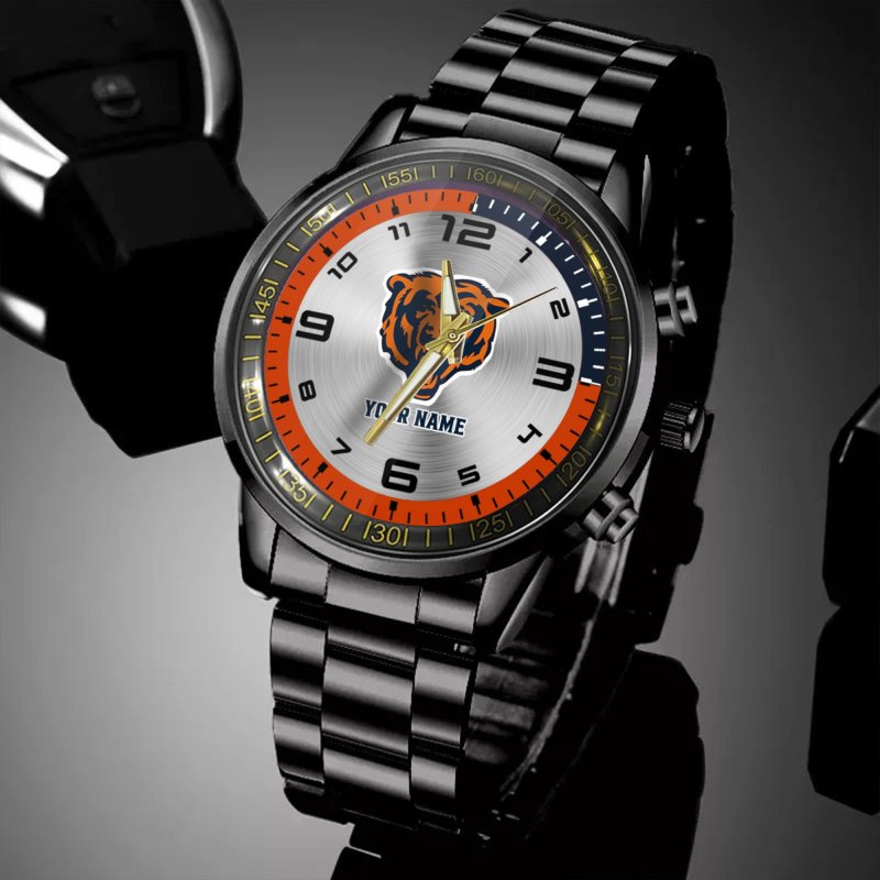 Chicago Bears NFL Personalized Black Hand Watch 1