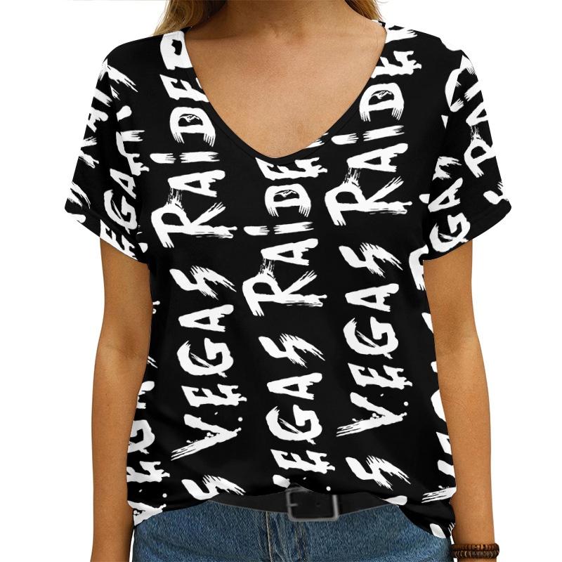 Las Vegas Raiders V-neck Women T-shirt