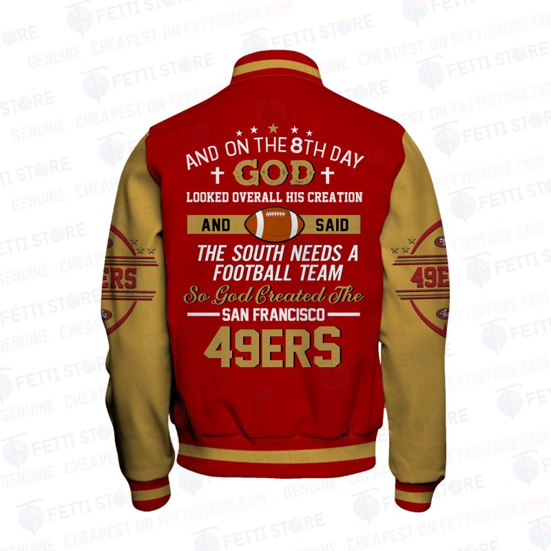San Francisco 49ers Varsity Jacket Back View