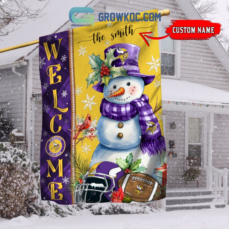 Minnesota Vikings Christmas Personalized Flag
