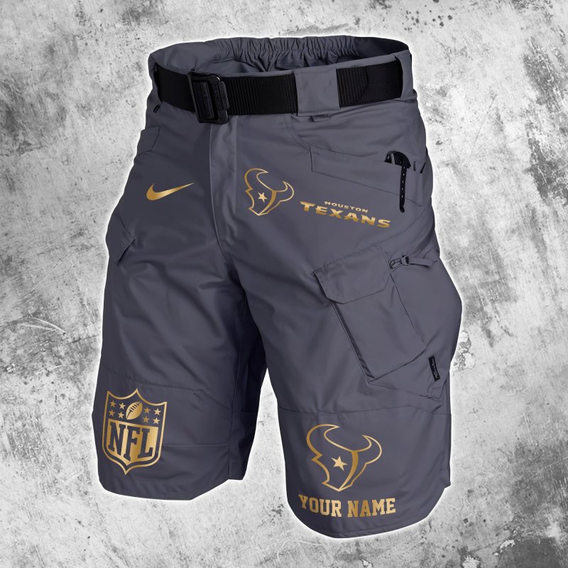 Houston Texans Front Pockets Men Shorts Gray